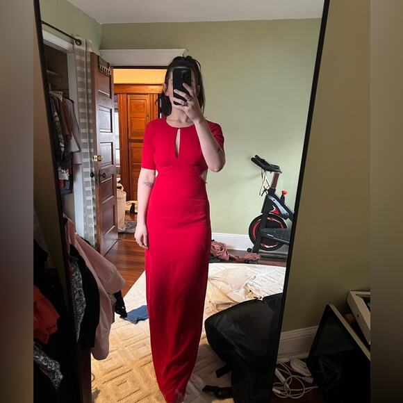BCBGeneration NWT size 2 red cut out dress long gown wedding - Picture 10 of 10